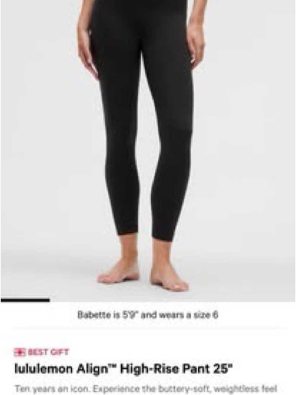 Lululemon Align High-Rise Black Leggings 25”